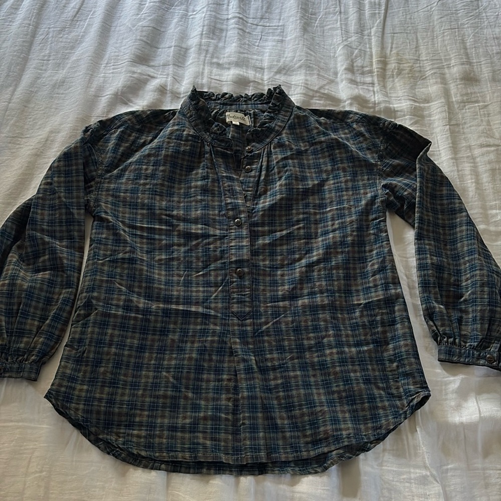 Madewell Plaid Pintuck Shirt